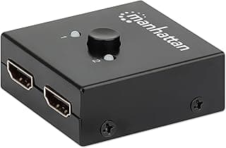موزع HDMI ثنائي الاتجاه من Manhattan 207850 بدقة 4K، منفذين، لا يحتاج طاقة - أسود