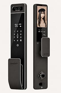 Sharp Smart Lock S5-FV – Premium smart lock with 4.5-inch HD display, AI face recognition, palm vein & fingerprint unlock, remote video calling, Wi-Fi control, anti-pry alarm, 4200mAh battery.