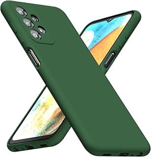 جراب سيليكون عالي الجودة مبطن من الداخل مع حماية كاملة للكاميرا لهاتف سامسونج Galaxy A13 4G (زيتي)