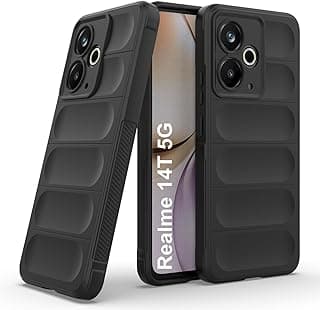 Bump Silicon TPU Shild Case Microfiber Lining with Camera Protection For Oppo Realme 14T 5G (Black)