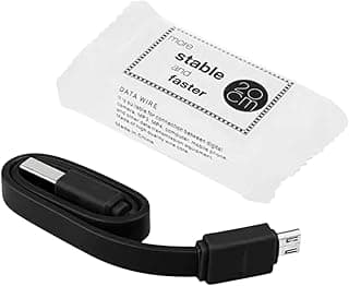 20cm Short Micro USB Data Sync Transmission Cable High Quality Wire Core Cord For Mobile Phones Computers Digital Cameras MP3 MP4 Players Travel Size (Black)