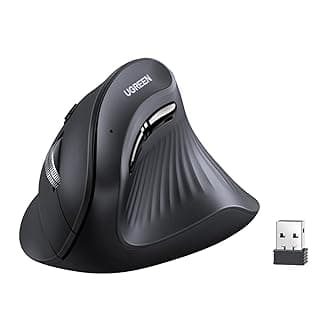ماوس عمودي مريح 2.4GHz لاسلكي أو بلوتوث، 1000/1600/2000/4000DPI مزود بـ5 أزرار، يمكن توصيله بثلاثة أجهزة ماك/بي سي، بزاوية 75°، متوافق مع أنظمة تشغيل ويندوز وماك OS ولينكس وكروم OS وأندرويد من يوجرين