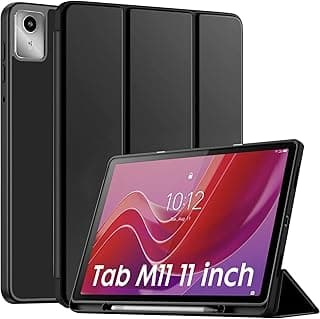 جراب لجهاز لينوفو Tab M11، جراب فليب مع مكان للقلم لجهاز لينوفو Tab M11 مقاس 11 بوصة [يدعم النوم/الاستيقاظ التلقائي] - أسود