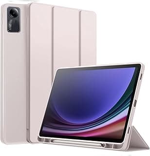 جراب ذكي لتابلت شاومي Redmi Pad SE مقاس 11 بوصة 2023، غطاء مع حامل قلم، غطاء خلفي ذكي من TPU مع خاصية النوم/الاستيقاظ التلقائي (وردي)