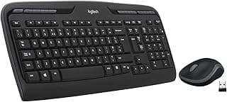 مجموعة لوجيتك MK330 اللاسلكية المكونة من لوحة مفاتيح وماوس - متوافقة مع نظم تشغيل ويندوز وكروم - اسود - اللغة الانجليزية فقط