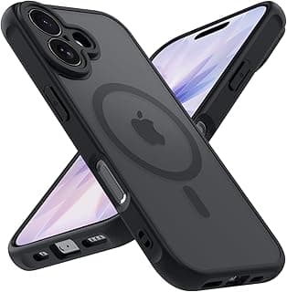 Magnetic Case for iPhone 17 6.3 Inch, Compatible with MagSafe, Built-in Magnetic Ring, Enhanced Lens Protection, Translucent Matte Slim Shockproof Case (Black)