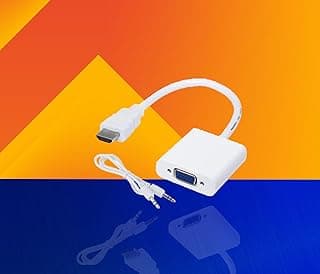 كابل محول HDMI إلى VGA طول 5 قدم – محول 1080p Full HD للكمبيوتر واللابتوب وRoku والتلفزيون الذكي – أبيض