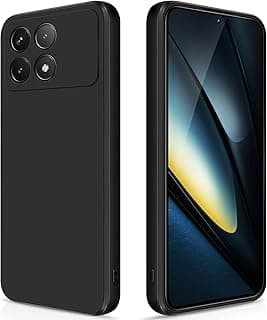 Cover for Xiaomi Poco F6 Pro 5G Silicone Case, Shockproof Slim TPU Silicone Case with Fibre Inner Layer and Camera Protection, Black