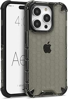 Premium Protection Back Silicone Case Compatible with Iphone 15 Pro Honeycomb Design Shockproof Case with Camera Protection from graby for iPhone 15 Pro (transparent gray)