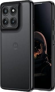 Grabist Matte Case For Motorola Moto Edge 60 Pro, Non-Yellowing, Military Grade Protection, Shockproof Protective Cover with Camera Protection for Motorola Moto Edge 60 Pro 5G (Black Frame)