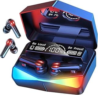 M28 Wireless Earbuds TWS Bluetooth 5.1 Gaming Monster Earphones | Touch Control Headphones Microphone Mirror Screen Mini LED Display - Excellent Sound Ensure Fast & Stable Connection Waterproof | AD