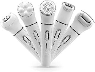 KM-2199 5 in 1 Shaver for Women, Beauty Tool Kit, Facial Cleansing Brush Body Epilator Lady Shaver Face Massager Foot Dead Skin Callus Remover