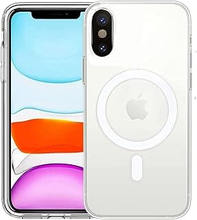 Magnetic Clear Phone Case Compatible with Magsafe Charger for iPhone Series (Iphone X/XS) Ultra Slim Shockproof Protective Phone Cover for iPhone Series (Iphone X/XS)