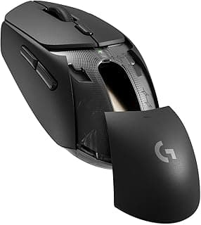 ماوس ألعاب لاسلكي لايت سبيد G309 خفيف الوزن بمفاتيح لايت فورس هايبرد من لوجيتك جي، مستشعر هيرو 25K، بطارية ايه ايه وعمر بطارية أكثر من 300 ساعة و6 أزرار قابلة للبرمجة للكمبيوتر وأجهزة ماك، أسود