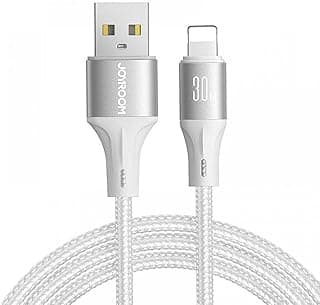 كابل شحن سريع وبيانات SA25-AL3 من سلسلة Light-Speed بقدرة 3A، من USB-A إلى Lightning، طول 1.2 متر - أبيض | ضمان 12 شهر