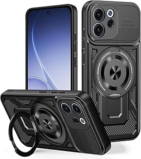 جراب حماية مقاوم للصدمات UNBLACK مع حماية للكاميرا من خامات TPU + PC متوافق مع اوبو Oppo Reno 15F (أسود)