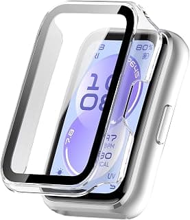 جراب مع واقي شاشة لهواوي Band 11، غطاء حماية كامل صلب PC، طبقة زجاج مقسى مدمجة عالية الحساسية لهواوي Band 11 (شفاف)