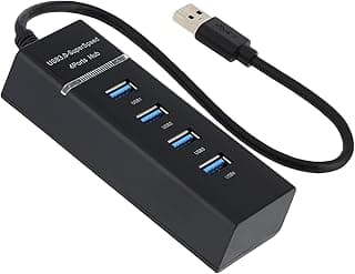 موزع بيانات USB 3.0 بـ 4 منافذ فائق النحافة مع كابل تمديد 30 سم للكمبيوتر المكتبي، اللابتوب، التابلت، الموبايل وأجهزة USB الأخرى