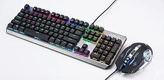 بندل جيمينج AULA — كيبورد FZ066 سويتش أزرق بإضاءة RGB وحروف عربي-إنجليزي لاستجابة سريعة ودقة كتابة + ماوس S20 بـ 6 أزرار، DPI عالي قابل للتعديل وإضاءة RGB