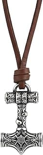 Necklace V i k i n g Hammer Norse V i k i n g Jewelry Gift For Men Perfect for those who embrace their inner berserker and refuse to blend inHand Made-Stainless Steel Leather