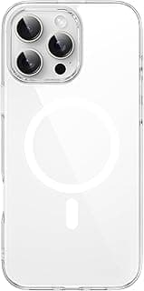 جراب iShield Pro Crystal مغناطيسي لهاتف ايفون 16 Pro Max (6.9 بوصة) شفاف فائق الصلابة مع دعم MagSafe مدمج وغطاء خلفي هجين واقي ومضاد للصدمات - شفاف