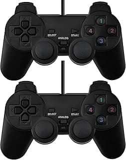 Dual Gaming Controller - Point Twins maakh1-2 - Ergonomic Design, USB Plug & Play - Digital & Analog Mode Support, Dual Shock Compatible with Windows 98