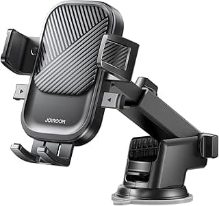 Joyroom JR-OK6 Car Phone Mount, Adjustable Dashboard & Windshield Holder, 360° Rotatable, Universal Grip for 4.5–6.8″ Smartphones – Black