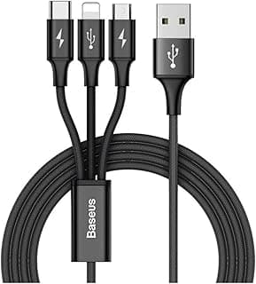 Type-C 3.5 3in1 Charging Cable Type-c/Micro/Lightening 1.2M Black