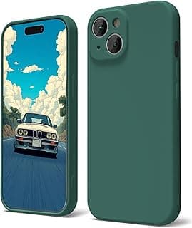 Soft Silicon Camera Protection Case with Microfiber Lining For Apple iPhone 15 Plus 6.7 Inch (Dark green)