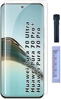اسكرينة حماية للشاشة Dl3 لهاتف هواوي Pura 70 Ultra/Pura 70 Pro/Pura 70 Pro+ [زجاج مقوى Liquid UV] تغطية كاملة [لمس حساس] [متوافقة مع مستشعر البصمة] شفاف عالي الدقة