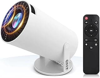 جهاز عرض بروجكتور صغير بتصميم محمول ونظام أندرويد 12، يدعم دقة FHD 1080P 200ANSI، واي فاي 6 وبلوتوث 5.0 للمسرح المنزلي، جهاز عرض بروجكتور سينما خارجي، يدعم عرض الجوال