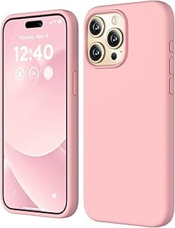 Compatible with iPhone 15 Pro Max Case, Liquid Silicone Case, Full Body Shockproof Protective Cover Slim Thin Phone Case with Soft Anti-Scratch Microfiber Lining, 6.7 inch-Peach Pink