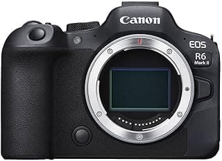 كاميرا EOS R6 Mark II بدون مرآة (Mirrorless) إطار كامل - هيكل فقط | 24.2 ميجابكسل، تصوير مستمر حتى 40 إطار في الثانية، 4K 60p، مثبت صورة حتى 8 درجات وتركيز تلقائي Dual Pixel CMOS II
