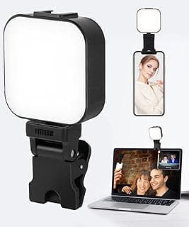 ACNCTOP 64 LED Rechargeable Selfie Light - 5 Lighting Mode Phone Ring Light Mini Portable Clip on Fill Lights for iPhone, Cell Phone, Laptop, TikTok, Selfie, Video Conference, Camera