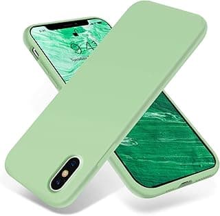 V Volt Soft Silicone Case for iPhone X 5.8 inch, Liquid Silicone Back Cover, Ultra Slim Shockproof Anti-Scratch Soft Lining Full Body Protective Case (Light Green)