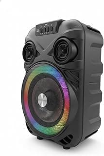 GT-663 Portable Speaker with RGB LED Light, Wireless Bluetooth Speaker, Supports USB, AUX, TWS, and Microphone Input, Powerful Professional Audio System, Black Color