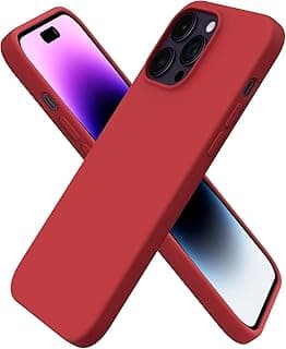 جراب متوافق مع iPhone 13 Pro، جراب سيليكون سائل، غطاء حماية كامل للشاشة والكاميرا، مقاوم للصدمات، نحيف، بطانة مايكروفايبر ناعمة مضادة للخدش، 6.1 بوصة (أحمر غامق)