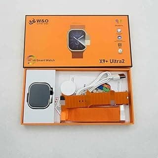 X9 Plus Ultra 2 Smart Watch 49mm Large AMOIED Display, Bluetooth, GPT Chat, Games, Compass Recording, NFC, Google Maps, GPT Chat, Wireless Charger (Orange)