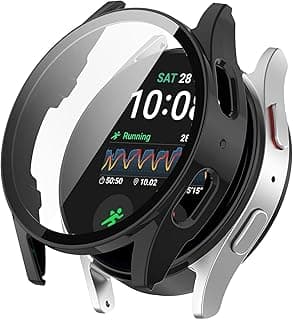 جراب صلب للكمبيوتر لسامسونج Galaxy Watch 8 مقاس 40 مم، مضاد للصدمات والخدش، غطاء حماية كامل نحيف وخفيف (أسود)