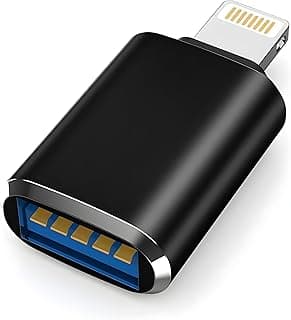 Lightning to USB Adapter, USB 3.0 OTG Compatible with iPhone, Mac to Connect USB Flash Drive and Multiple Devices for Fast Transmission Plug & Play with USB Port Devices