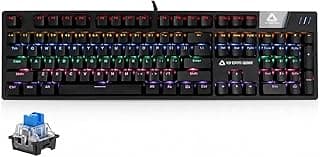 VSP VM03 Gaming Mechanical Keyboard – Hot Swappable Blue Switches (Outemu) – Aluminum Alloy Frame – Rainbow LED Backlit – Anti-Ghosting Mechanical Gaming Keyboard