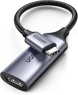 كابل HDMI 2.0 محول USB نوع C ذكر إلى .0 أنثى، يدعم دقة 4K بمعدل 60 هرتزمن خليط الألومنيوم، متوافق مع اللاب توب والتلفزيون والشاشات والأجهزة اللوحية والموبايلات الذكية من يوجرين - رمادي فضائي، (10 سم)