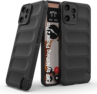 جراب متوافق مع Nothing CMF Phone 2 Pro بتصميم Magic Shield مضاد للصدمات مع حماية للعدسة من السيليكون المقوى وبطانة داخلية - أسود
