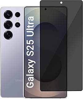 اسكرينة حماية خصوصية 5D تدعم البصمة لسامسونج Galaxy S25 Ultra 5G، زجاج مقوى 9H مضاد للتجسس لسامسونج Galaxy S25 Ultra 5G