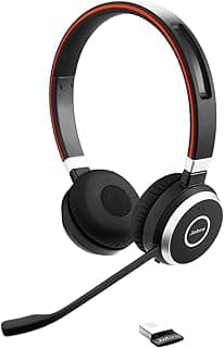Jabra Evolve 65 SE Link380a UC Stereo- Bluetooth Headset with Noise-Cancelling Microphone, Long-Lasting Battery and Dual Connectivity - Works with All Other Platforms - Black
