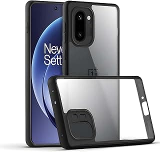 جراب شفاف لهاتف OnePlus Ace 6/Ace 6T/OnePlus 15R، مضاد للصدمات بمعايير عسكرية ومضاد للاصفرار، جراب حماية نحيف مع حماية للكاميرا - أسود