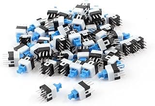 sourcing map 6 Pin Square 7mmx7mm Momentary DPDT Mini Push Button Switch (Pack of 55)