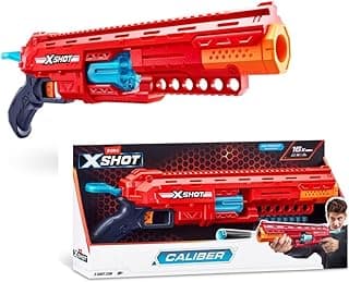 مسدس فوم X-Shot Caliber مع 16 طلقة، احمر وازرق