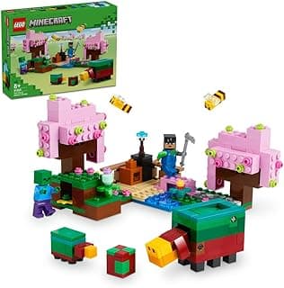 لعبة استكشاف حديقة أزهار الكرز من ®LEGO® Minecraft للأطفال مع شخصية ساني وسنيفر وزومبي ونحل، هدية عملية لهواة ألعاب الفيديو من الصبيان والبنات بعمر 8 سنوات أو أكثر 21260