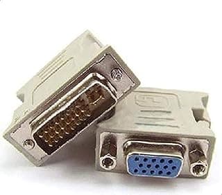 أبيض DVI 24 5 دبوس ذكر إلى VGA محول أنثى 15